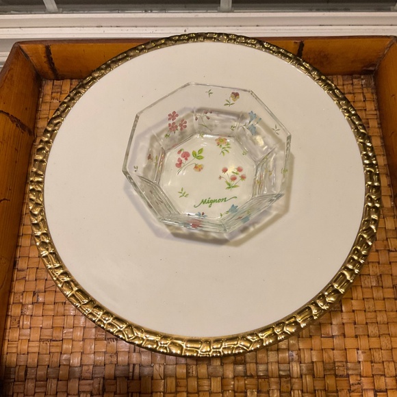 Hand Painted Floral Glass Bowl Set of 5 - Picture 5 of 5